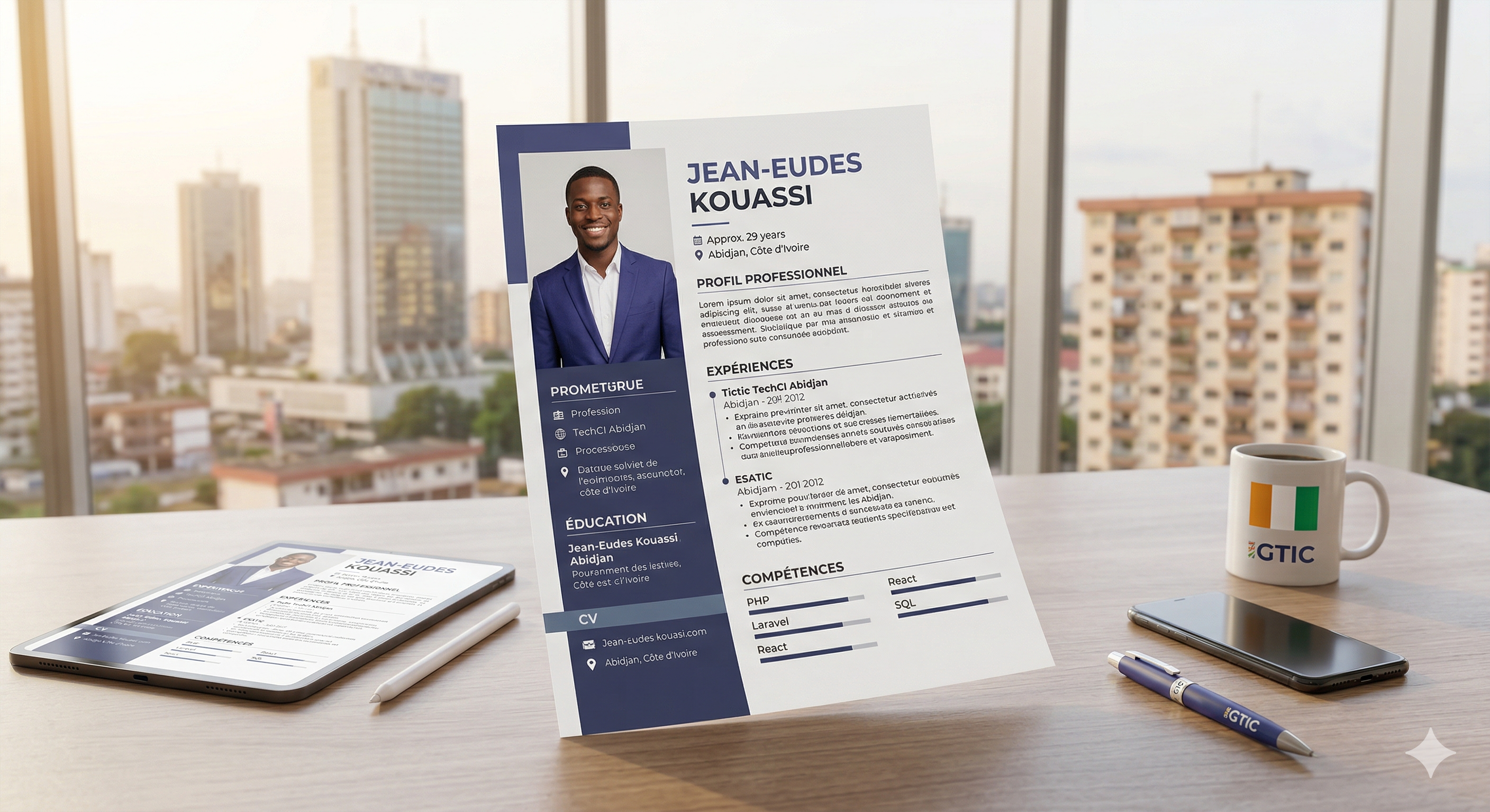 Aperçu CV Professionnel GTIC